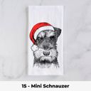 15 - Mini Schnauzer Santa Hat Christmas Dog Tea Towel - 25+ Breeds
