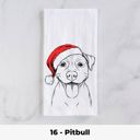 16 - Pitbull Santa Hat Christmas Dog Tea Towel - 25+ Breeds
