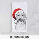 02 - Goldendoodle Santa Hat Christmas Dog Tea Towel - 25+ Breeds