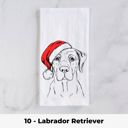 10 - Labrador Retriever Santa Hat Christmas Dog Tea Towel - 25+ Breeds