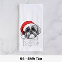 04 - Shih Tzu Santa Hat Christmas Dog Tea Towel - 25+ Breeds