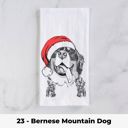 23 - Bernese Mountain Dog Santa Hat Christmas Dog Tea Towel - 25+ Breeds