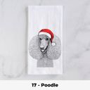 17 - Poodle Santa Hat Christmas Dog Tea Towel - 25+ Breeds