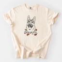 Medium Ivory - German Shepherd Detailed Hand Drawn Thankful Dog Breed Comfort Colors T-shirts - 25+ Dog Breeds
