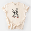 Large Ivory - Boston Terrier Detailed Hand Drawn Thankful Dog Breed Comfort Colors T-shirts - 25+ Dog Breeds