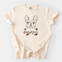 XXL Ivory - French Bulldog 2 Detailed Hand Drawn Thankful Dog Breed Comfort Colors T-shirts - 25+ Dog Breeds