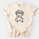 Large Ivory - Aussiedoodle Detailed Hand Drawn Thankful Dog Breed Comfort Colors T-shirts - 25+ Dog Breeds