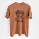 Large Ivory - Aussiedoodle Detailed Hand Drawn Thankful Dog Breed Comfort Colors T-shirts - 25+ Dog Breeds