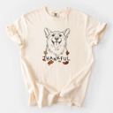 Medium Ivory - Corgi Detailed Hand Drawn Thankful Dog Breed Comfort Colors T-shirts - 25+ Dog Breeds