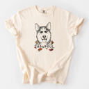 XL Ivory - Siberian Husky Detailed Hand Drawn Thankful Dog Breed Comfort Colors T-shirts - 25+ Dog Breeds