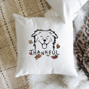 Australian Shepherd Doodled Thankful  Autumn Dog Breed Throw Pillow Cover -50+ Breeds
