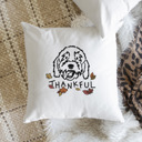 Goldendoodle Doodled Thankful  Autumn Dog Breed Throw Pillow Cover -50+ Breeds