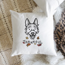 Jack Russell Terrier Doodled Thankful  Autumn Dog Breed Throw Pillow Cover -50+ Breeds