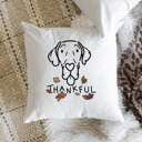Great Dane Doodled Thankful  Autumn Dog Breed Throw Pillow Cover -50+ Breeds