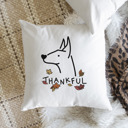 Doberman Doodled Thankful  Autumn Dog Breed Throw Pillow Cover -50+ Breeds