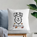 Schnauzer Doodled Thankful  Autumn Dog Breed Throw Pillow Cover -50+ Breeds