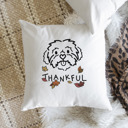 Shih Tzu Doodled Thankful  Autumn Dog Breed Throw Pillow Cover -50+ Breeds