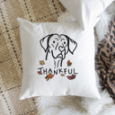 Vizsla Doodled Thankful  Autumn Dog Breed Throw Pillow Cover -50+ Breeds