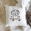 Schnoodle Doodled Thankful  Autumn Dog Breed Throw Pillow Cover -50+ Breeds