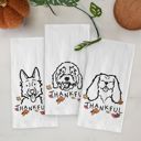  Doodled Thankful  Autumn Hand-Drawn Dog  Breed Tea Towel - 50+ Breeds