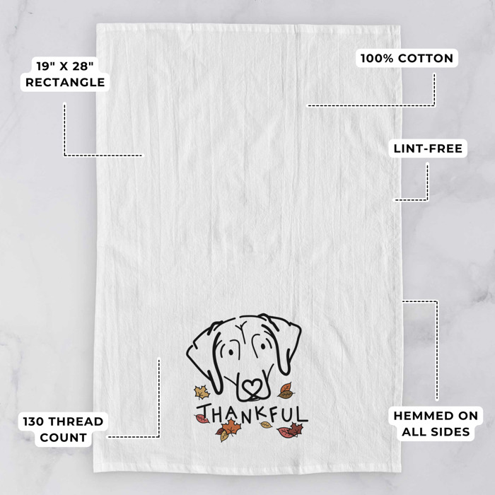 Doodled Thankful  Autumn Hand-Drawn Dog  Breed Tea Towel - 50+ Breeds