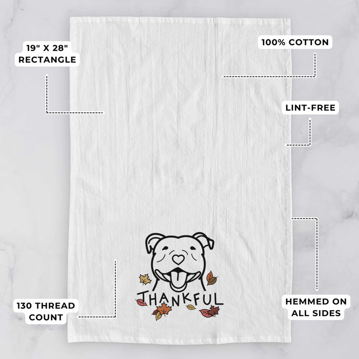 Doodled Thankful  Autumn Hand-Drawn Dog  Breed Tea Towel - 50+ Breeds