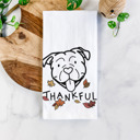 American Bulldog Doodled Thankful  Autumn Hand-Drawn Dog  Breed Tea Towel - 50+ Breeds