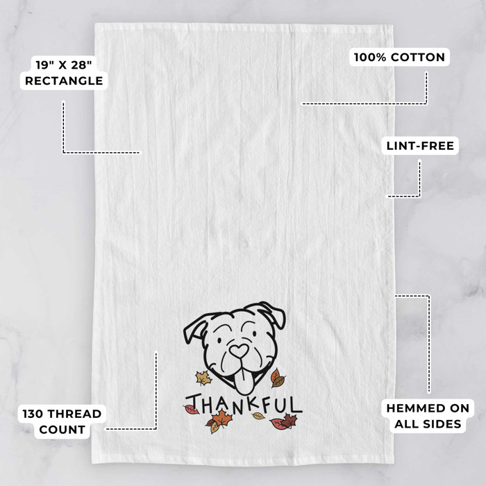 Doodled Thankful  Autumn Hand-Drawn Dog  Breed Tea Towel - 50+ Breeds