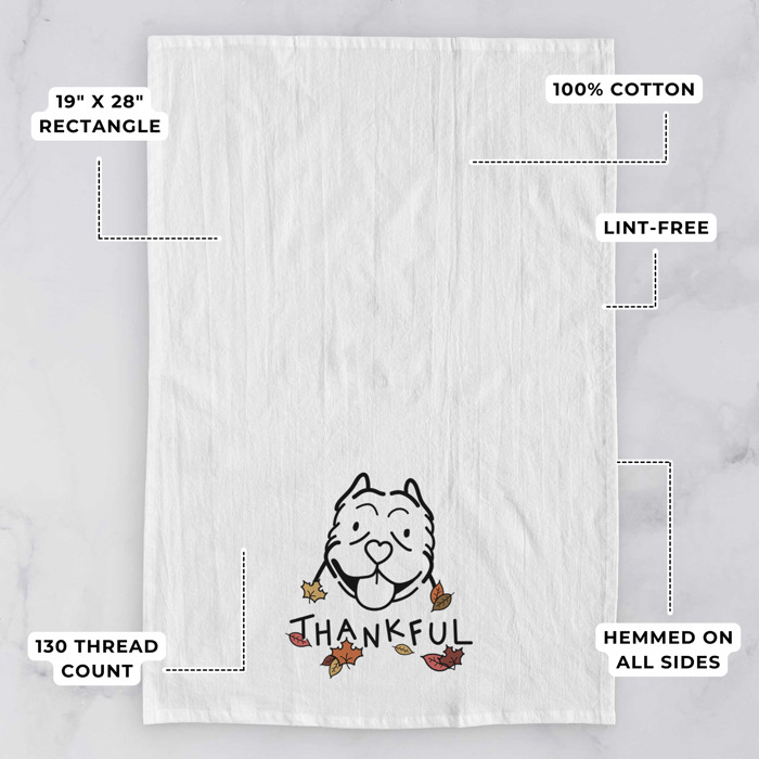 Doodled Thankful  Autumn Hand-Drawn Dog  Breed Tea Towel - 50+ Breeds