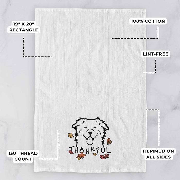 Doodled Thankful  Autumn Hand-Drawn Dog  Breed Tea Towel - 50+ Breeds