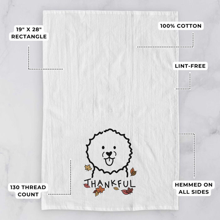 Doodled Thankful  Autumn Hand-Drawn Dog  Breed Tea Towel - 50+ Breeds