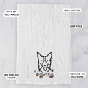 Border Collie Doodled Thankful  Autumn Hand-Drawn Dog  Breed Tea Towel - 50+ Breeds