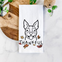 Boston Terrier Doodled Thankful  Autumn Hand-Drawn Dog  Breed Tea Towel - 50+ Breeds