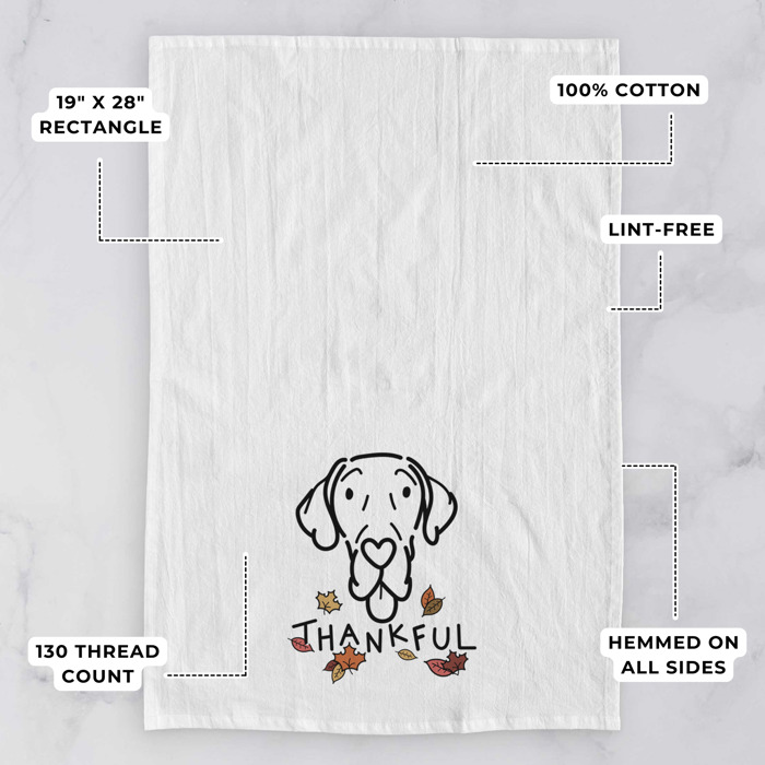 Doodled Thankful  Autumn Hand-Drawn Dog  Breed Tea Towel - 50+ Breeds