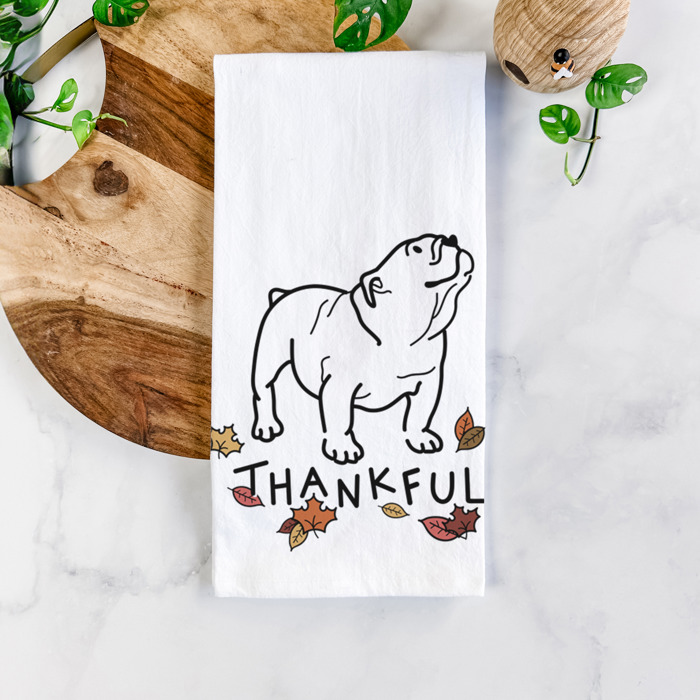 Doodled Thankful  Autumn Hand-Drawn Dog  Breed Tea Towel - 50+ Breeds