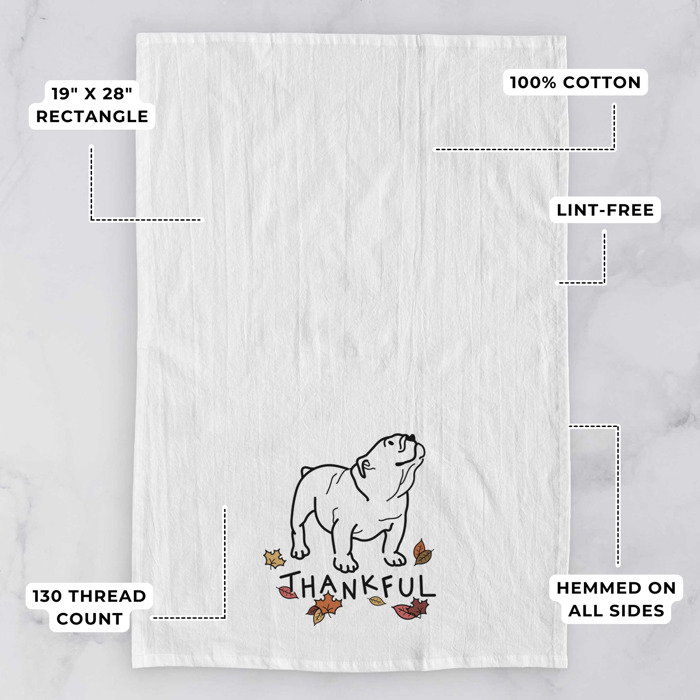 Doodled Thankful  Autumn Hand-Drawn Dog  Breed Tea Towel - 50+ Breeds