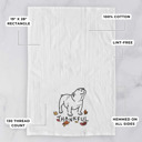 English Bulldog Doodled Thankful  Autumn Hand-Drawn Dog  Breed Tea Towel - 50+ Breeds