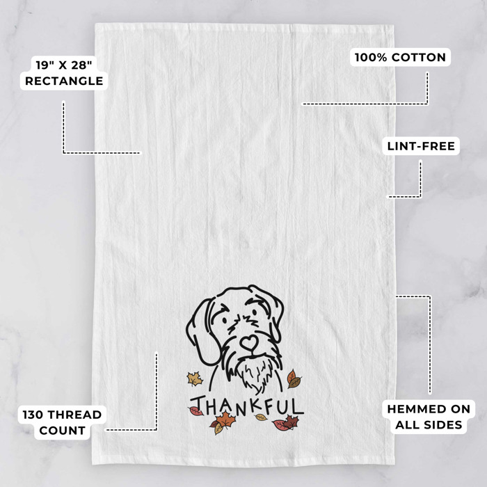 Doodled Thankful  Autumn Hand-Drawn Dog  Breed Tea Towel - 50+ Breeds