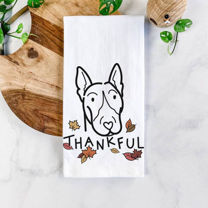 Doodled Thankful  Autumn Hand-Drawn Dog  Breed Tea Towel - 50+ Breeds
