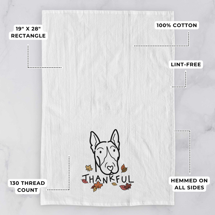 Doodled Thankful  Autumn Hand-Drawn Dog  Breed Tea Towel - 50+ Breeds
