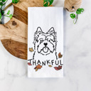 Cairn Terrier Doodled Thankful  Autumn Hand-Drawn Dog  Breed Tea Towel - 50+ Breeds