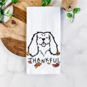 Cavalier King Charles Doodled Thankful  Autumn Hand-Drawn Dog  Breed Tea Towel - 50+ Breeds