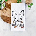 Chihuahua Doodled Thankful  Autumn Hand-Drawn Dog  Breed Tea Towel - 50+ Breeds