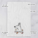 Doberman Doodled Thankful  Autumn Hand-Drawn Dog  Breed Tea Towel - 50+ Breeds