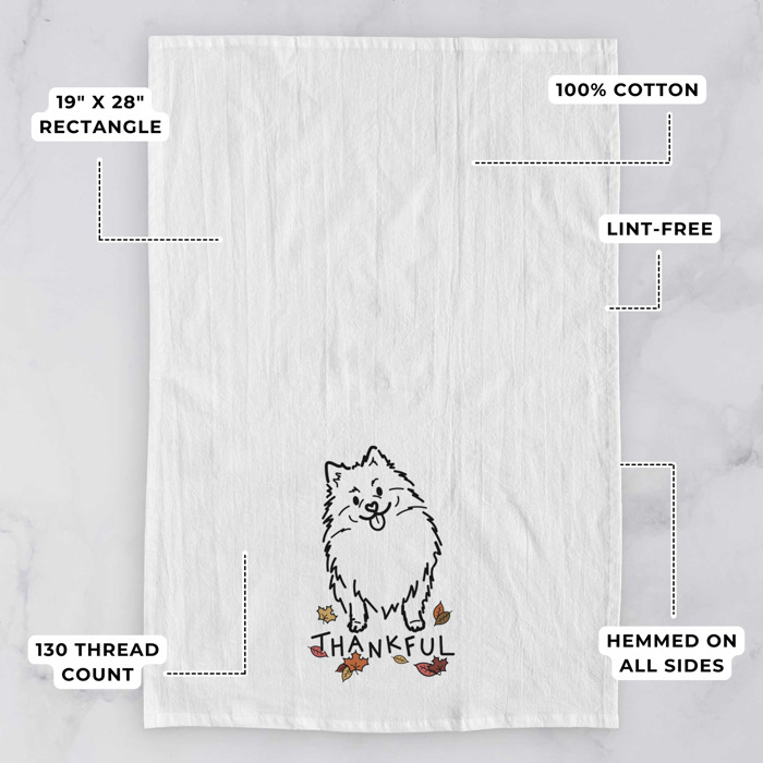 Doodled Thankful  Autumn Hand-Drawn Dog  Breed Tea Towel - 50+ Breeds