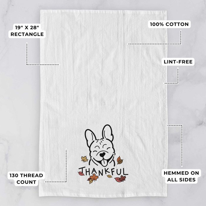 Doodled Thankful  Autumn Hand-Drawn Dog  Breed Tea Towel - 50+ Breeds