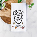 Schnauzer Doodled Thankful  Autumn Hand-Drawn Dog  Breed Tea Towel - 50+ Breeds