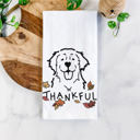 Golden Retriever 2 Doodled Thankful  Autumn Hand-Drawn Dog  Breed Tea Towel - 50+ Breeds
