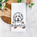 Goldendoodle 2 Doodled Thankful  Autumn Hand-Drawn Dog  Breed Tea Towel - 50+ Breeds
