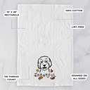 Goldendoodle 2 Doodled Thankful  Autumn Hand-Drawn Dog  Breed Tea Towel - 50+ Breeds